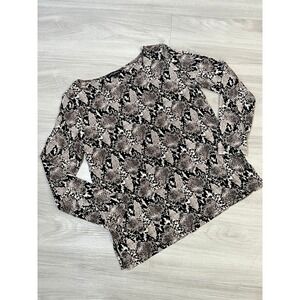 Mario Serrani Women Top Snake Print Long Sleeve Italy Viscose Spandex Size M